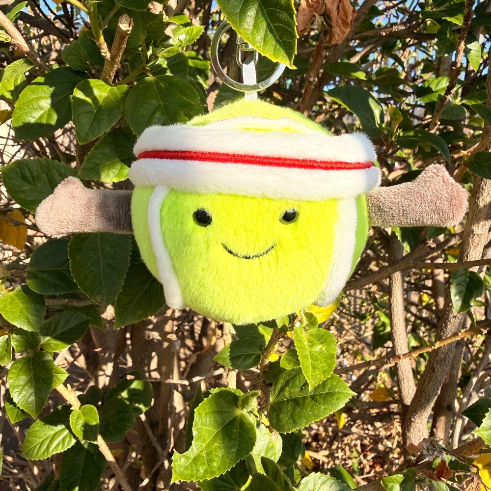Jellycat Amuseables Tennis Ball Plush Bag Charm Keychain New